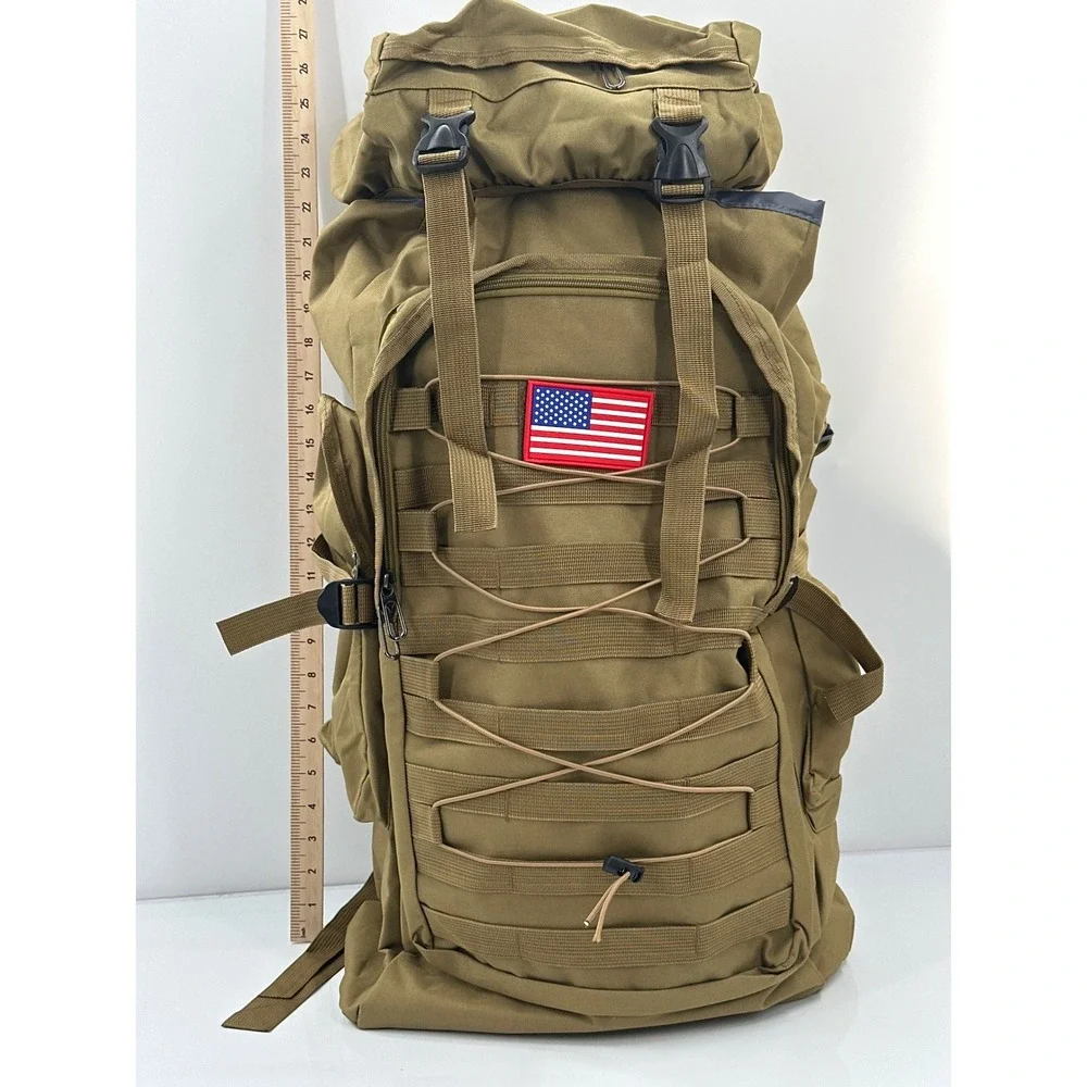Tactical Military Rucksack Backpack Coyote Tan Khaki Hiking Bug Out Bag 24 Inch